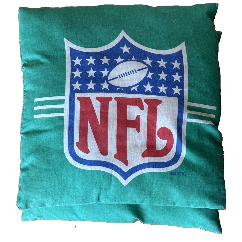 Vintage NFL 90s 1993 Throw Pillows(2) Football Green EUC Man Cave 16x16